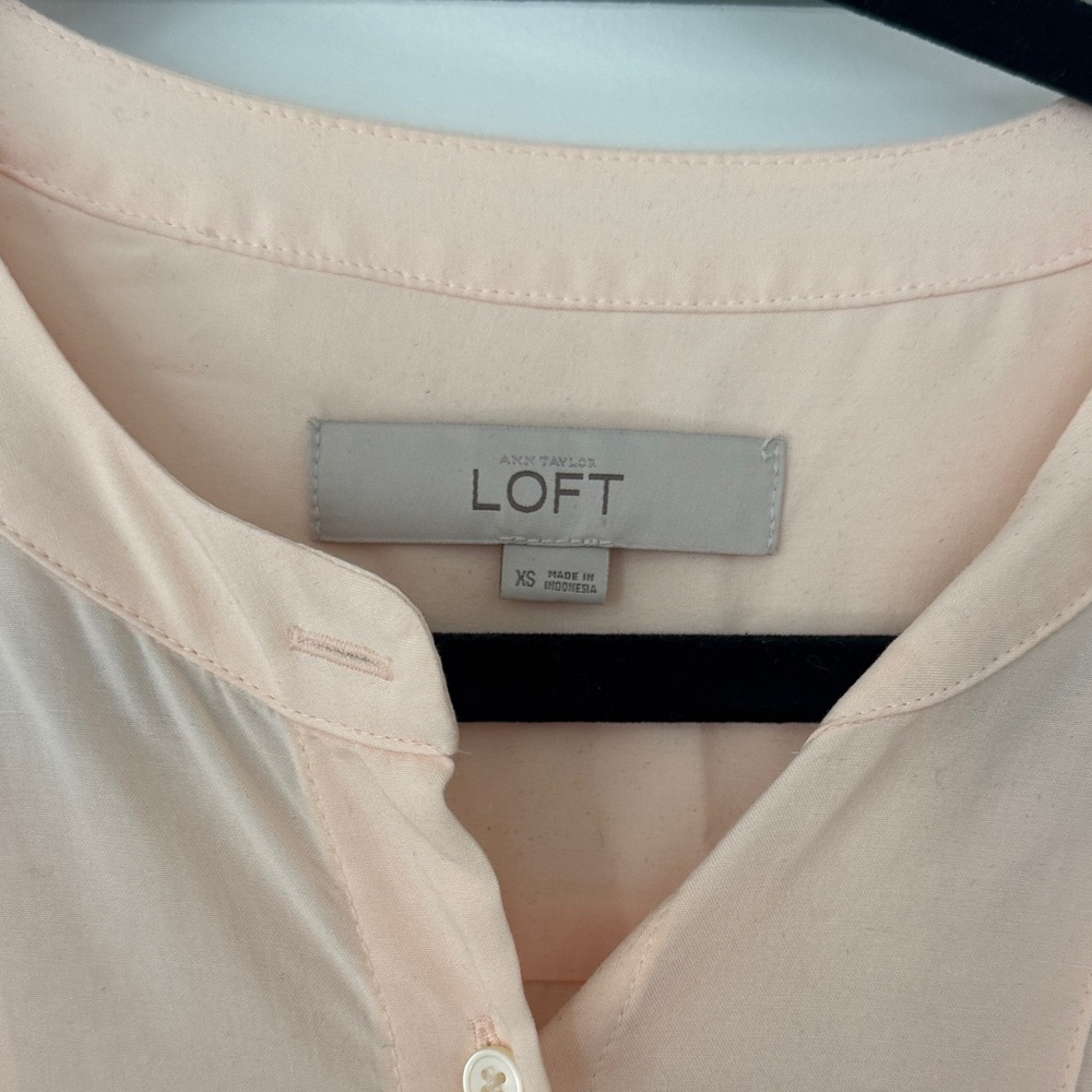 Loft Soft Peach Button-Down Blouse - image 2